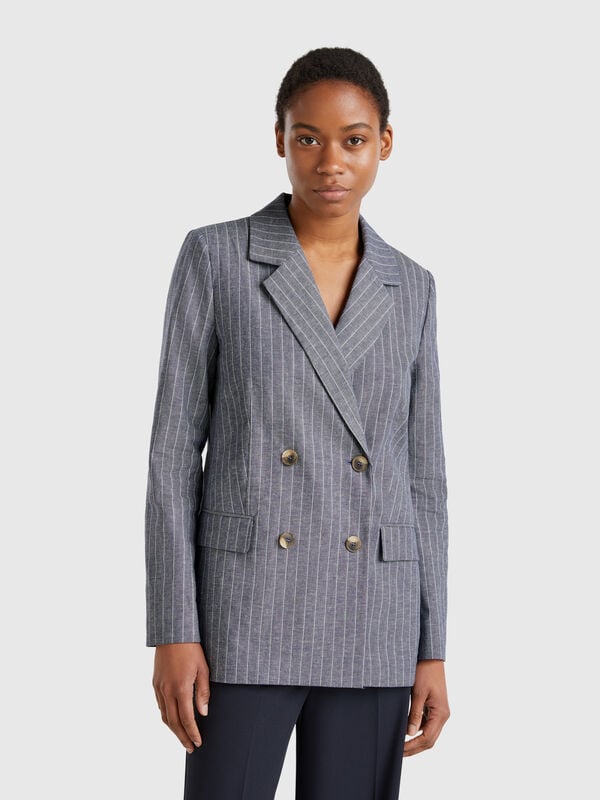 Blazer gessato doppiopetto Donna