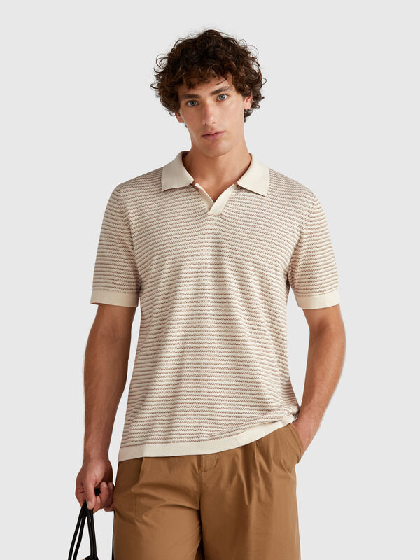 Polo chiné en pur coton Homme