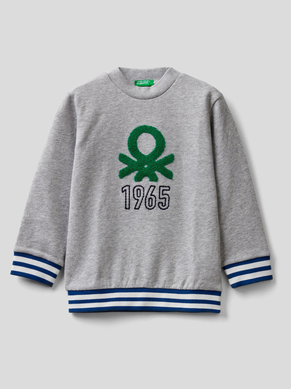 Sweatshirt aus reiner Baumwolle mit aufgesticktem Logo