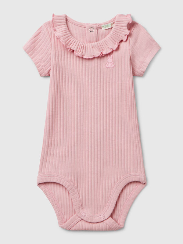 Body con colletto in cotone stretch Baby