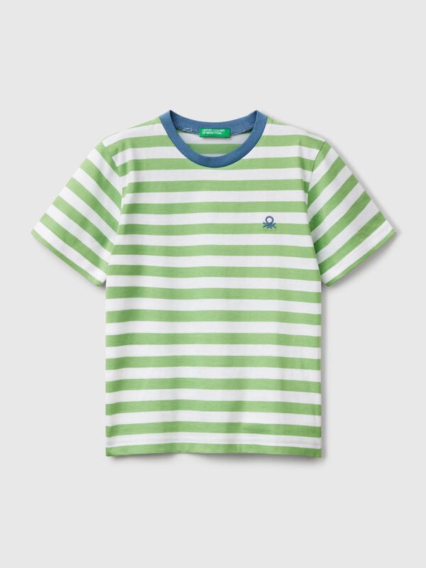 Gestreiftes T-Shirt aus 100 % Baumwolle Jungen