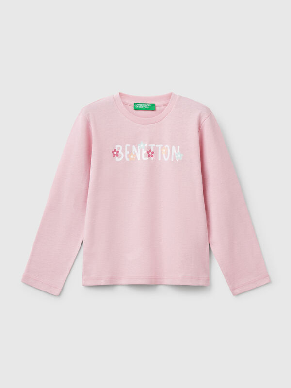 T-Shirt slim fit mit Glitzerdruck Mädchen