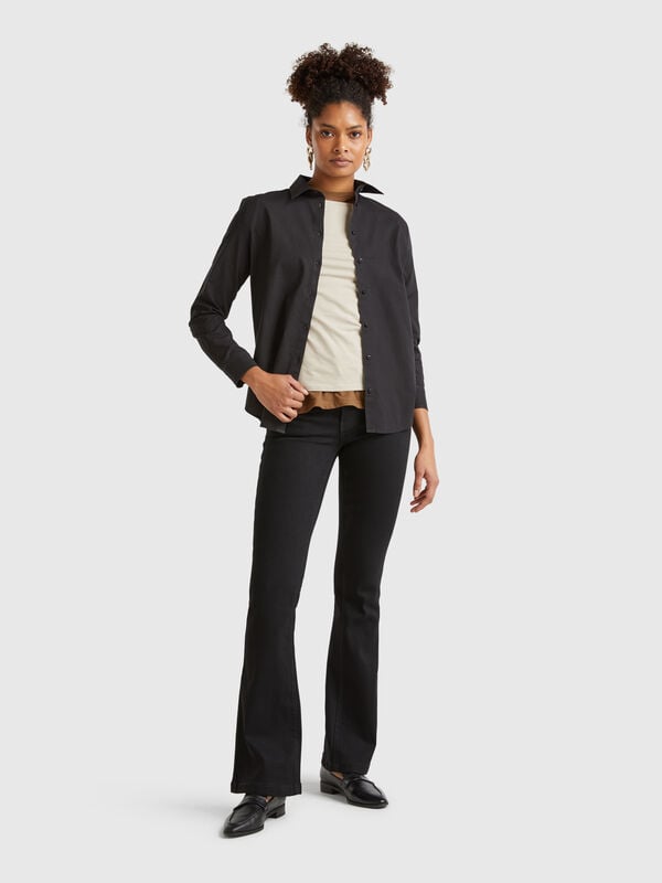 Jeans a zampa in misto cotone  Donna