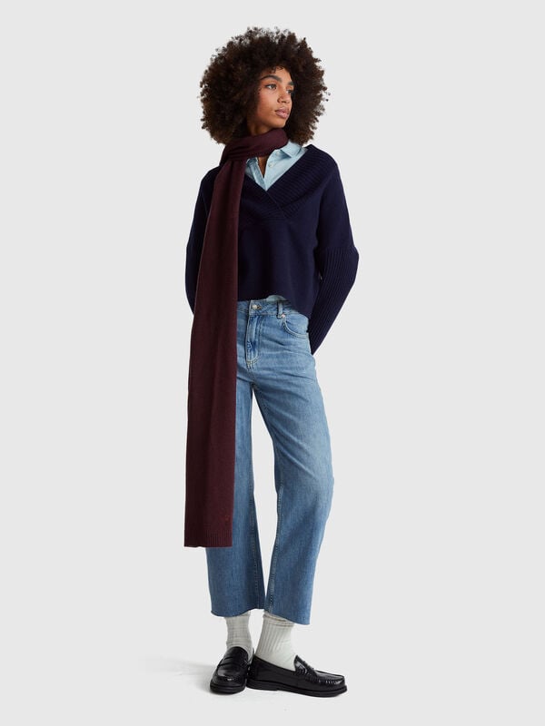 Pullover mit V-Ausschnitt und kastiger Passform Damen