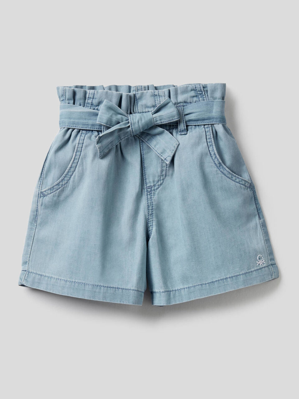 Shorts a vita alta in 100% cotone image number 1