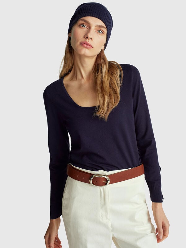 Pullover mit quadratischem Ausschnitt Damen