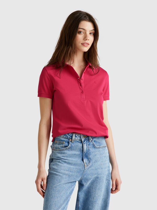 Polo slim fit in cotone stretch Donna
