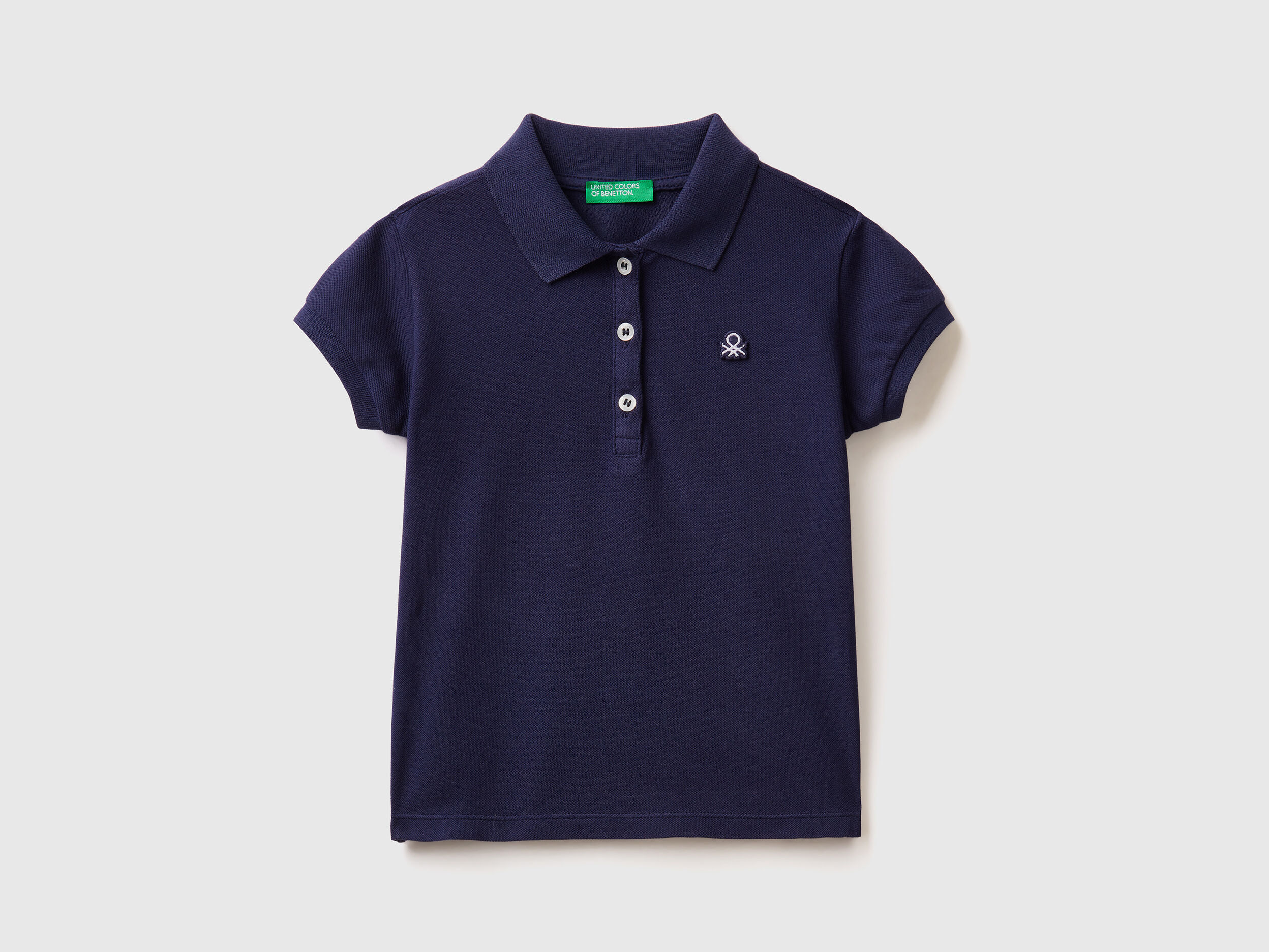 Regular fit polo in organic cotton Dark Blue Benetton