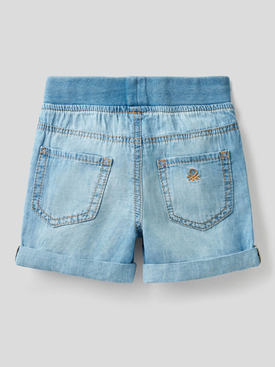 Bermudas mit Jeans-Effekt und elastischem Bund image number 2