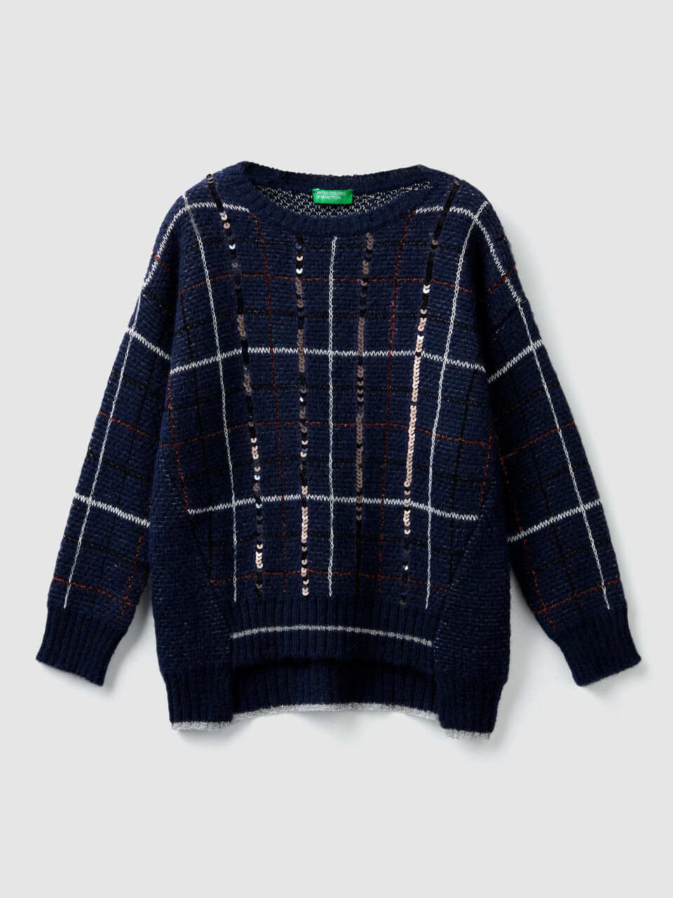 Check sweater with sequins image number 1