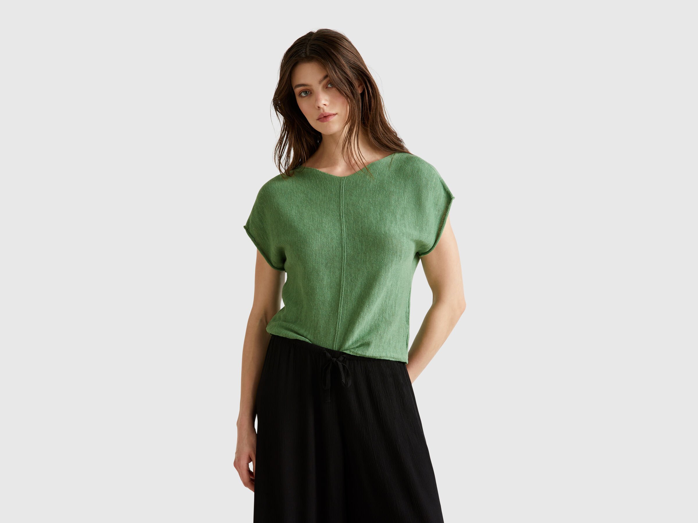 MAGLIA SCOLLO V S/M Donna image number 0