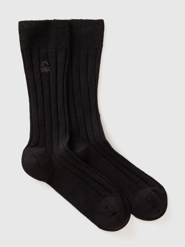 Calzini alti in misto cashmere