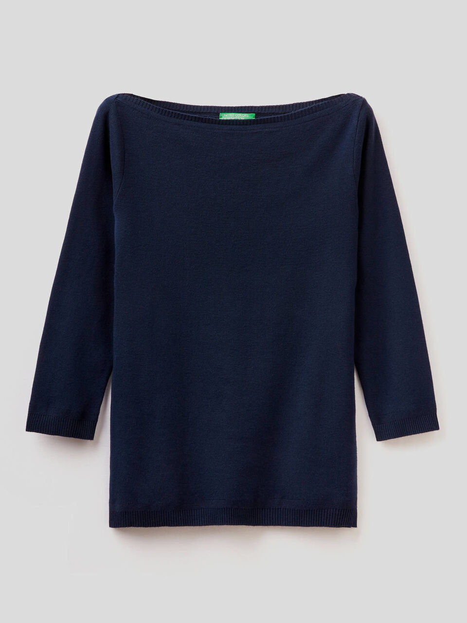 Pull 100% coton avec encolure bateau image number 1