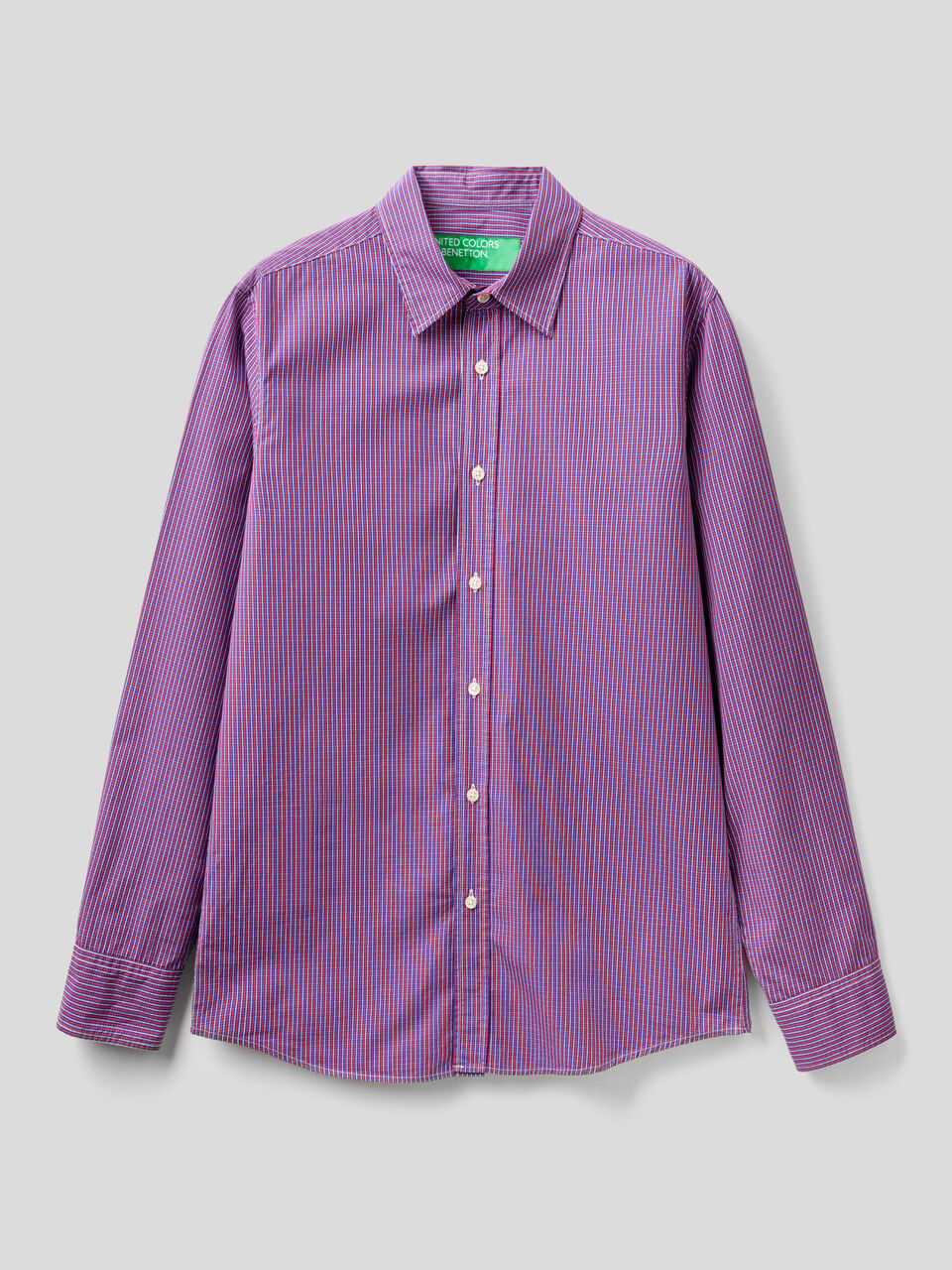 Chemise coupe slim en coton tissé teint image number 1