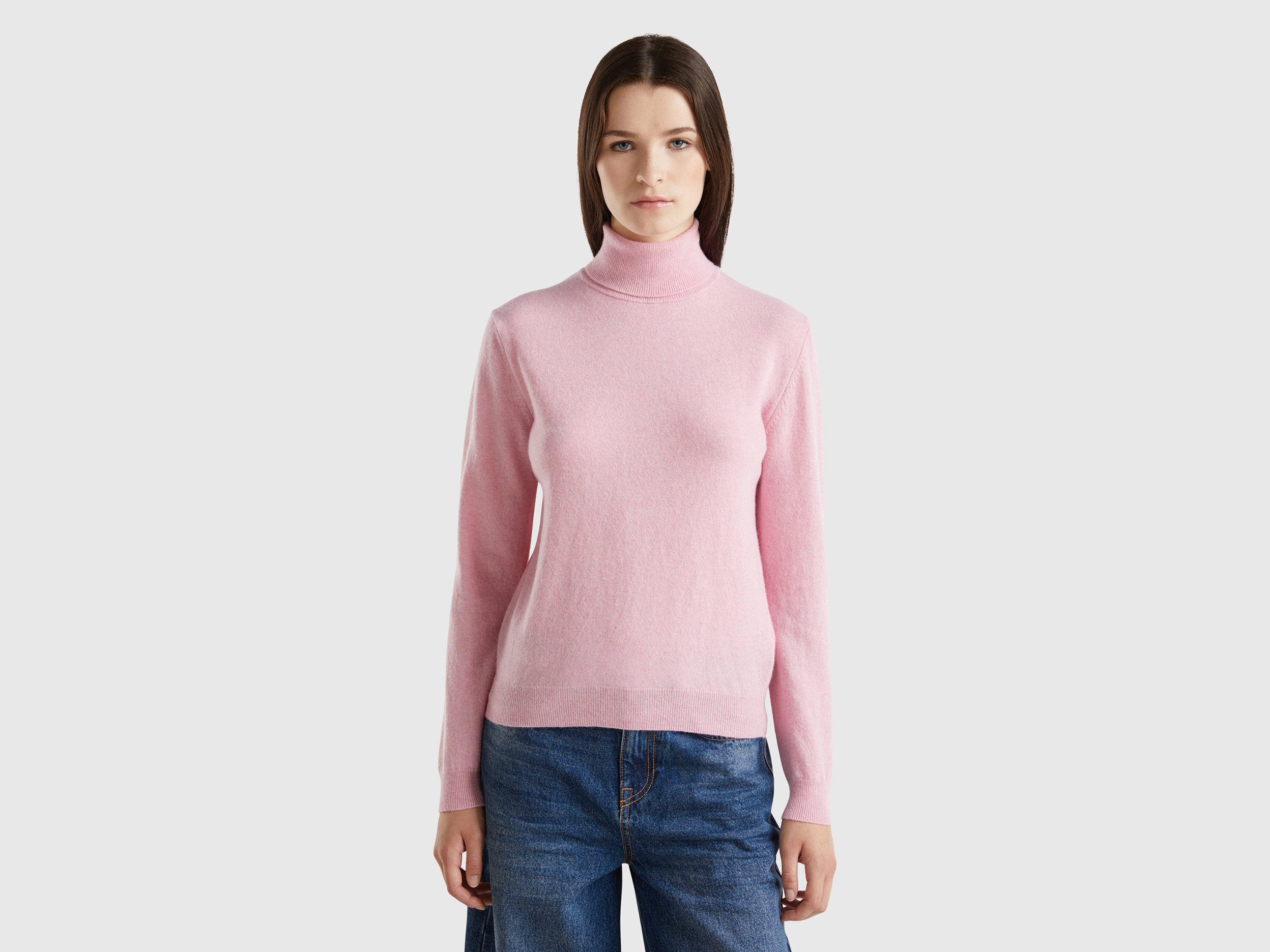 Women s High Collar Merino Wool Sweaters Women 2024 Benetton
