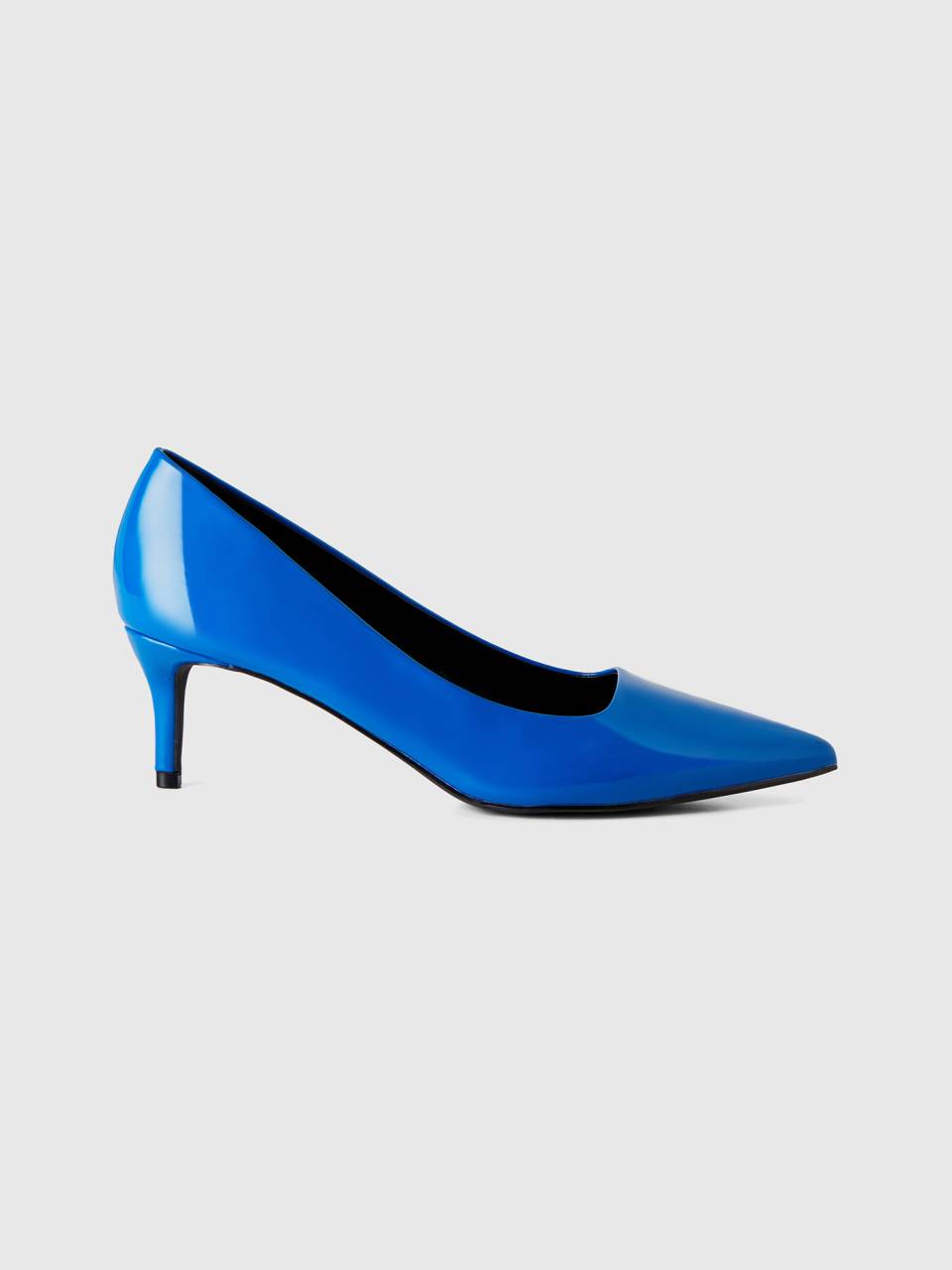 Escarpins top bleu vernis