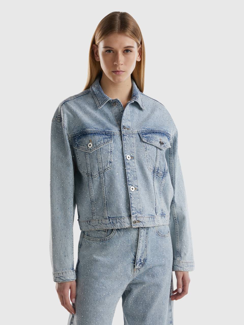Rhinestone blue jean discount jackets