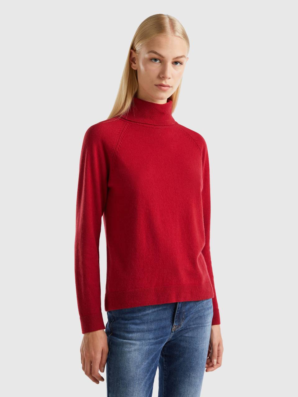 Womens red turtleneck shirt hot sale