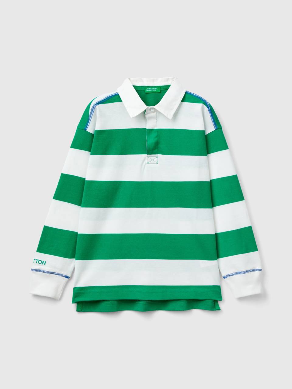Benetton striped deals rugby polo