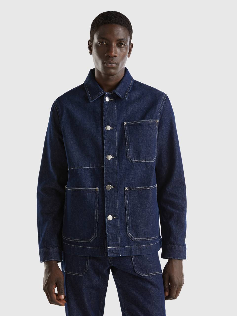 Giubbino jeans benetton cheap